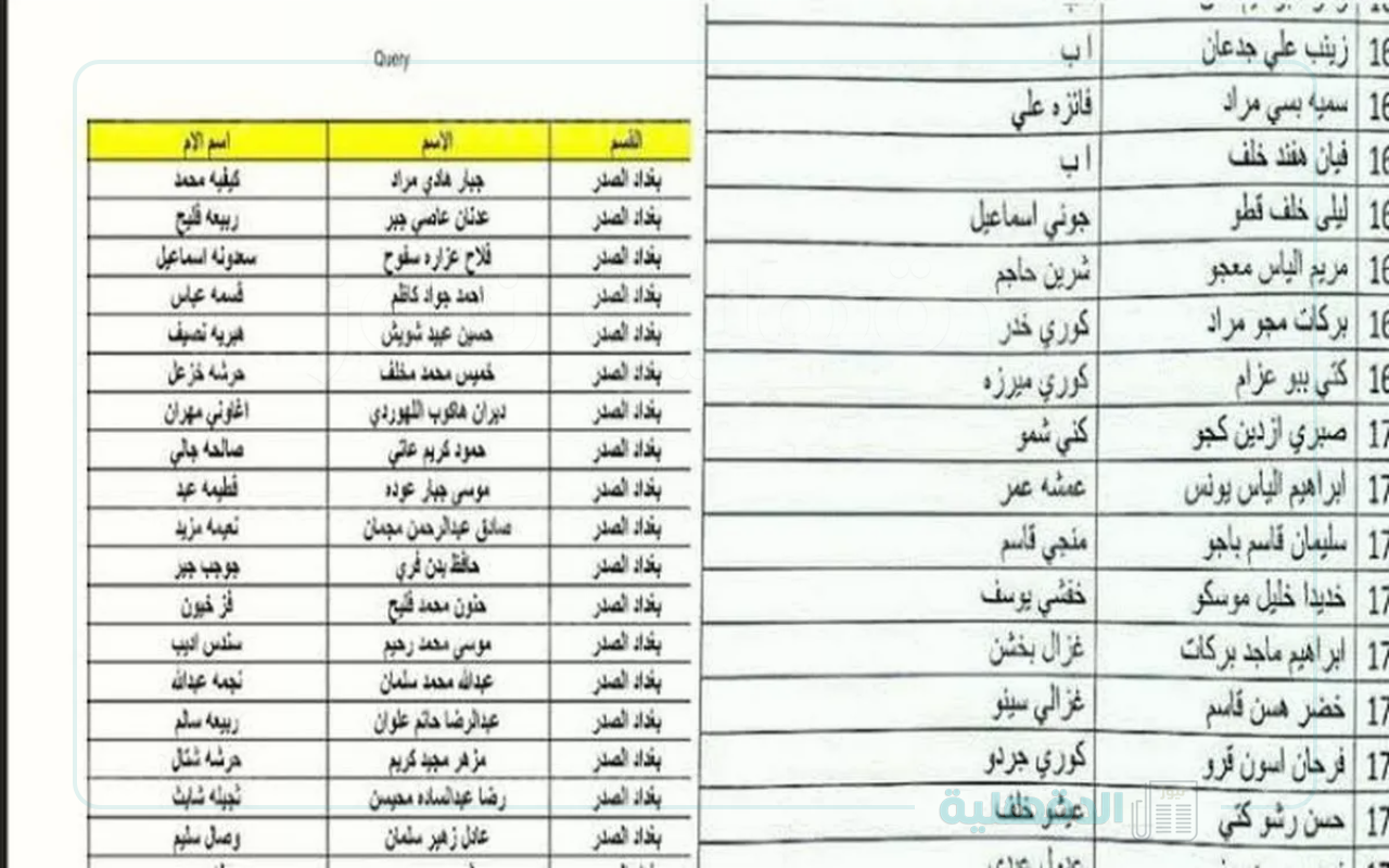 أسماء المشمولين في الرعاية الاجتماعية من خلال منصة مظلتي الإلكترونية عبر الإنترنت