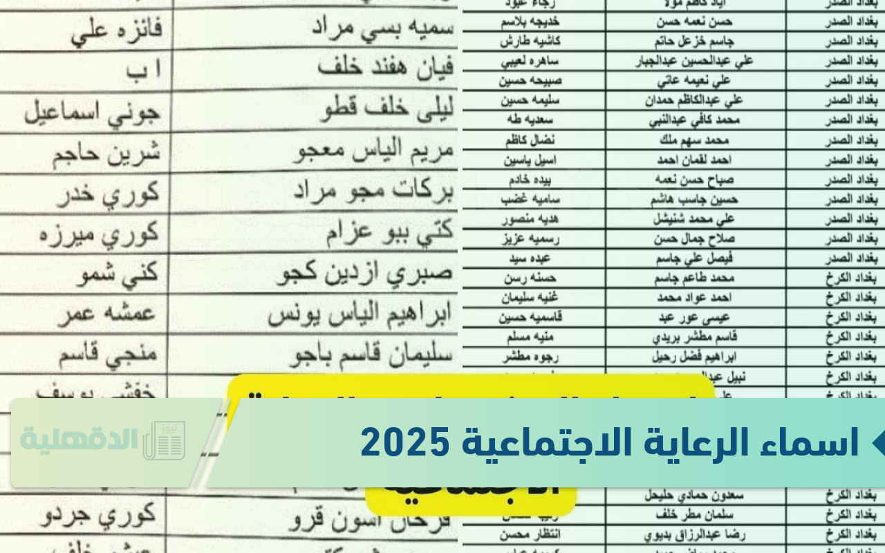 الوجبة الأخيرة.. اسماء الرعاية الاجتماعية 2025 بالعراق عبر منصة مظلتي spa.gov.iq