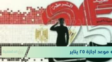 موعد اجازة ٢٥ يناير للقطاعين الحكومي والخاص وجدول العطلات الرسمية