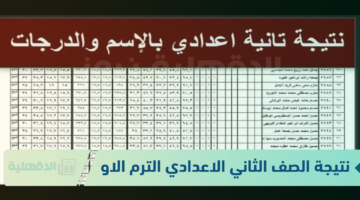 رابط نتيجة الصف الثاني الاعدادي الترم الاول 2025 برقم الجلوس او الرقم القومي عبر بوابة التعليم الاساسي