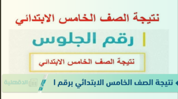نتيجة الصف الخامس الابتدائي برقم الجلوس 2025 عبر بوابة التعليم الأساسي eduserv.cairo.gov.eg