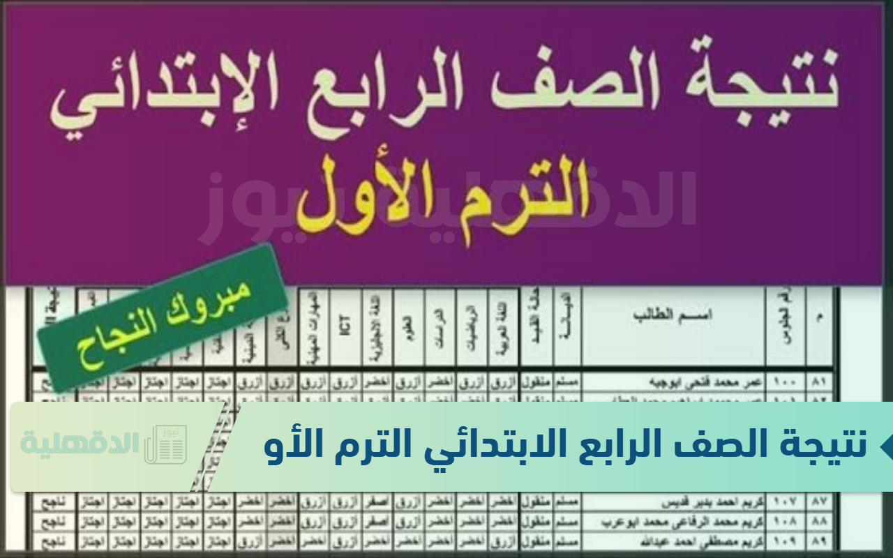 رابط نتيجة الصف الرابع الابتدائي الترم الأول 2025 بالاسم ورقم الجلوس eduserv.cairo.gov.eg
