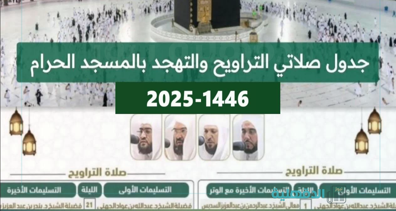 أئمة الحرم المكي في صلاة التراويح والتهجد بالمسجد الحرام في رمضان 1446