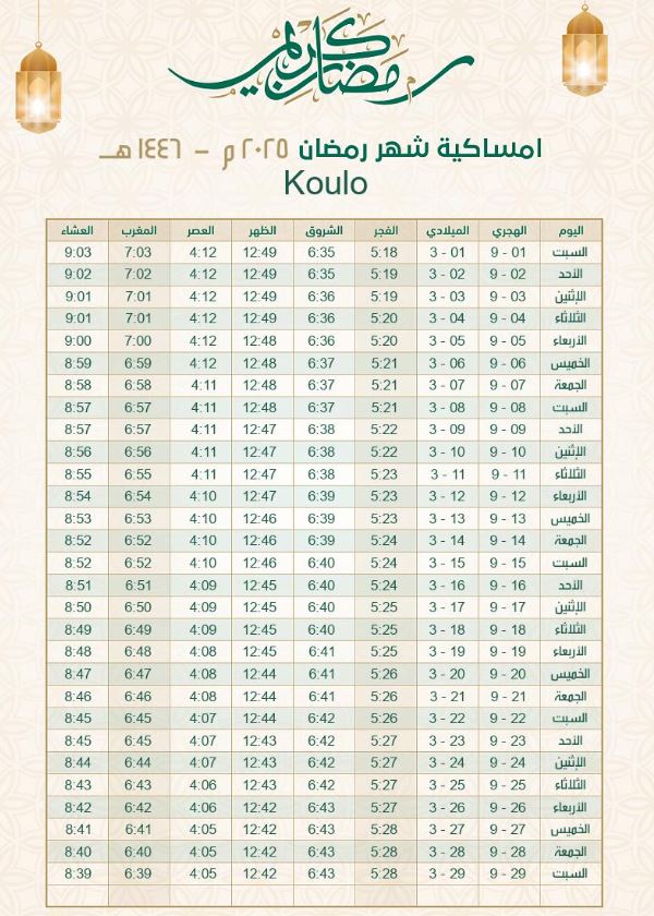 كم باقي على رمضان 2025