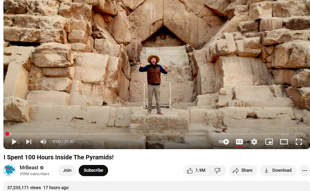 حقيقة استئجار مستر بيست للأهرامات المصرية