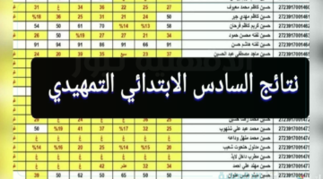 الاستعلام عن نتائج السادس الابتدائي الدور التمهيدي 2025 بالرقم الامتحاني بجميع محافظات العراق