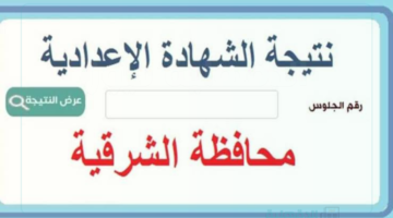 نتيجة الشهادة الإعدادية 2025 بالشرقية ظهرت الآن بالاسم ورقم الجلوس عبر مديرية التربية والتعليم