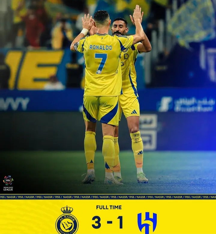 al hilal vs al nassr.. النصر يكتسح الهلال بثلاثية ويشعل جدول ترتيب دوري روشن السعودي 2025