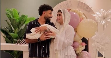 مروان عطية نجم الأهلي وزوجته سلمى صقر يفرحان بقدوم ابنتهما الأولى ألما في 2025