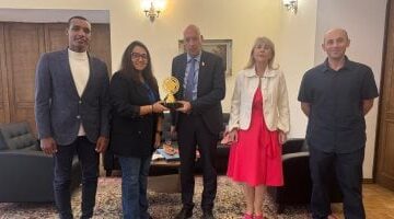 زيارة رئيس اتحاد الخماسي الحديث ورئيسة الاتحاد الأوروبي للسفارة المصرية بروسيا 2025