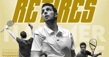 عمر مسعد يعلن نهاية مشواره في الاسكواش بعد سنوات طويلة في الملعب الزجاجي 2025