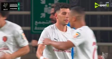 بلحاج يسجل الهدف الثاني لسيراميكا في مواجهة بيراميدز بالسوبر