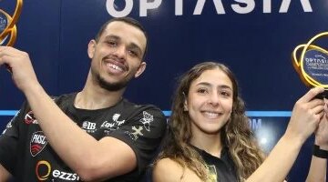مصطفى عسل وهانيا الحمامي يتربعان على قمة تصنيف الاسكواش قبيل بطولة العالم